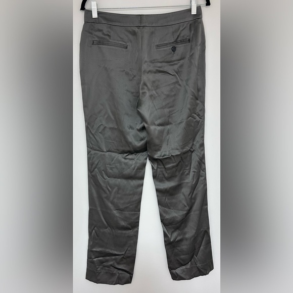 Ralph Lauren Black Label 100% Silk Gray Straight Pants Size 6 NWT - Picture 2 of 7